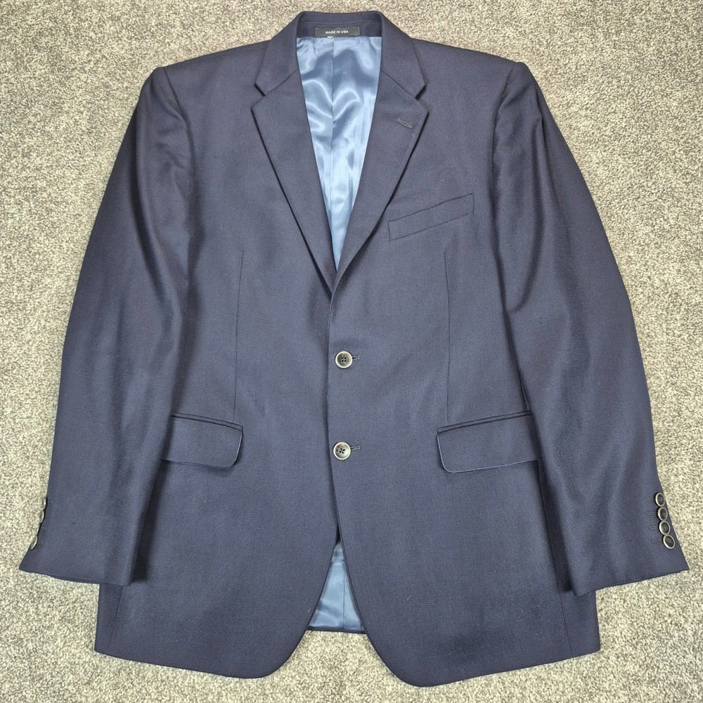 Loro Piana Saks‎ Fifth Avenue Blazer Mens 42R Navy Wool Super 120s Made in USA